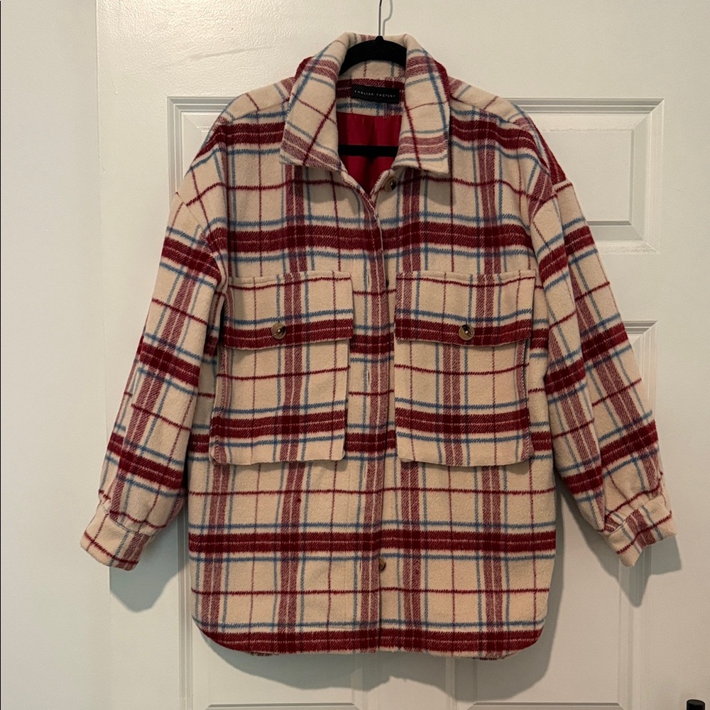 English Factory Plaid Shacket - Size Medium